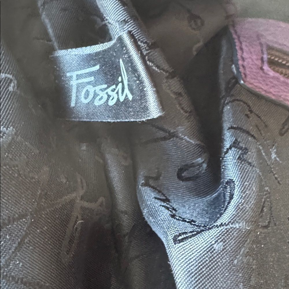 Fossil FIFTY FOUR VINTAGE Hobo Purple Plum Leather Handbag Shoulder Bag Slouchy - Picture 11 of 16